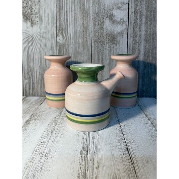 Vintage Dudson Armorlite Salt Pepper Set with Creamer / Oil & Vinegar Cruet - Picture 2 of 2